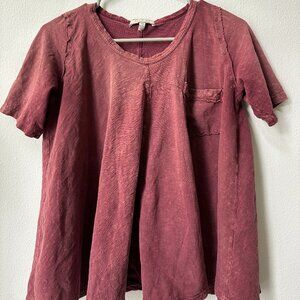 Anthropologie Eri + Ali Maroon Tee XS